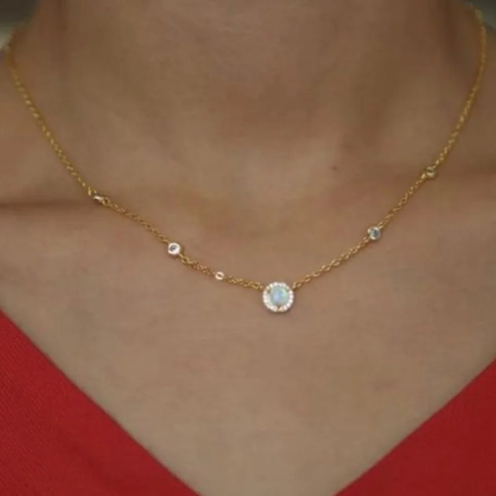 Gold Opal Necklace